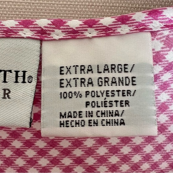 Jaclyn Smith Pink Gingham Satin Nightgown – Size XL - Picture 4 of 5